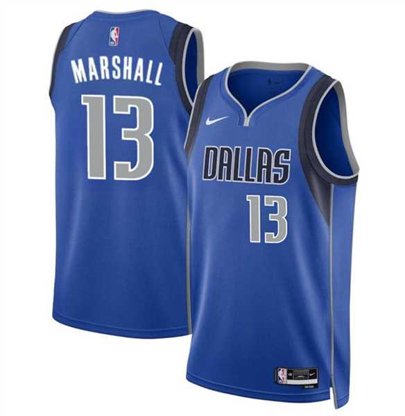 Men%27s Dallas Mavericks #13 Naji Marshall Blue 2024 Icon Edition Stitched Basketball Jersey Dzhi